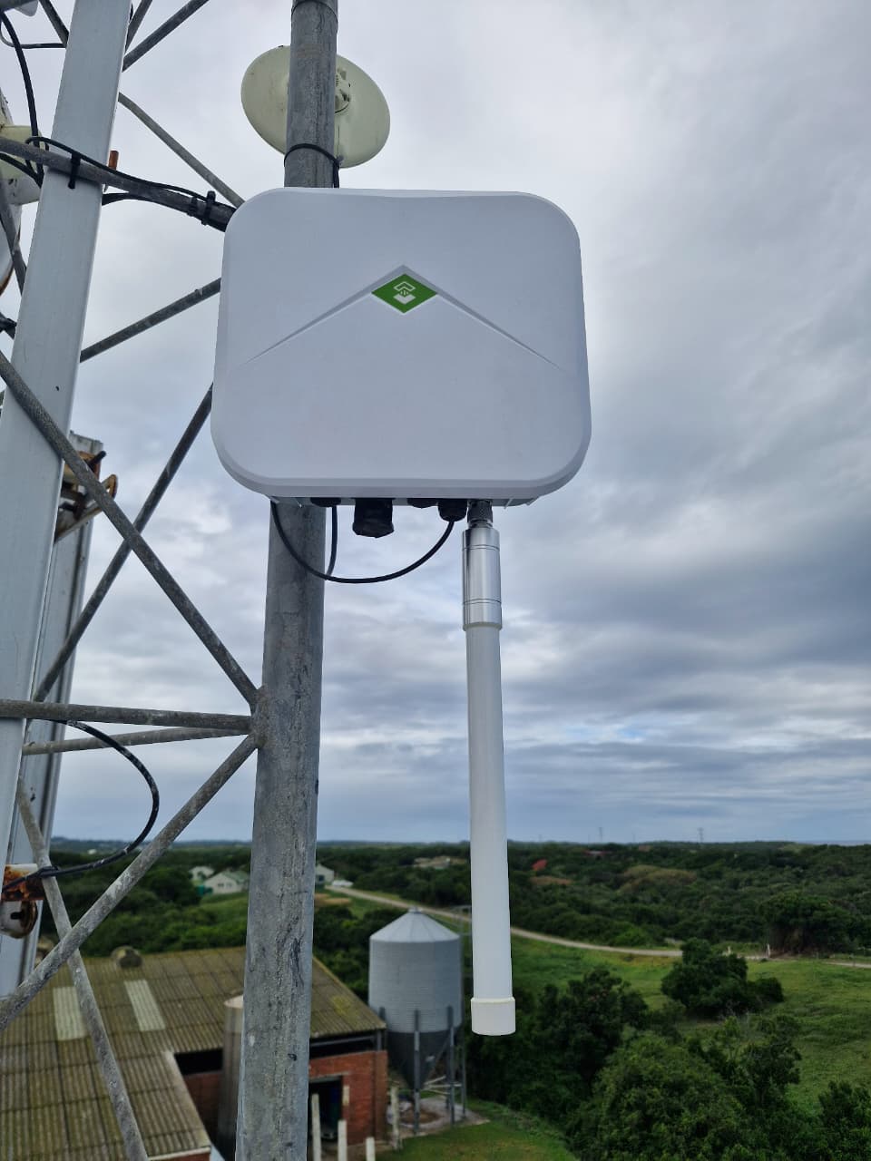 LoRaWAN gateway mounted on an existing elevated structure in South Africa